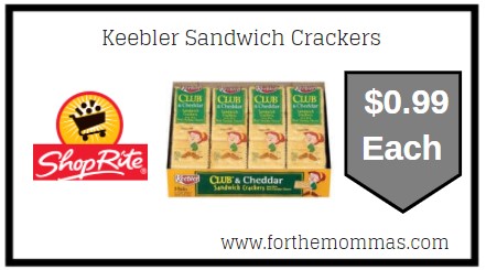 ShopRite: Keebler Sandwich Crackers JUST $0.99 Each