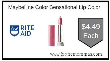 Rite Aid: Maybelline Color Sensational Lip Color ONLY $4.49 Each 