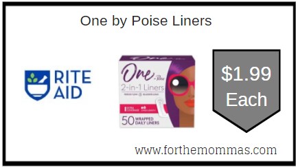 Rite Aid: One by Poise Liners ONLY $1.99 Each 