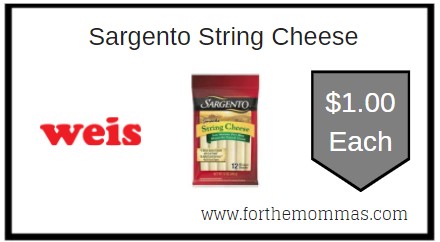 Weis: Sargento String Cheese ONLY $1.00 Each