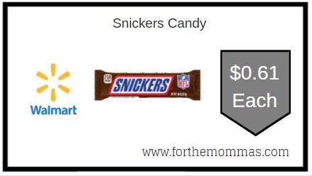 Walmart: Snickers Candy ONLY $0.61 Each