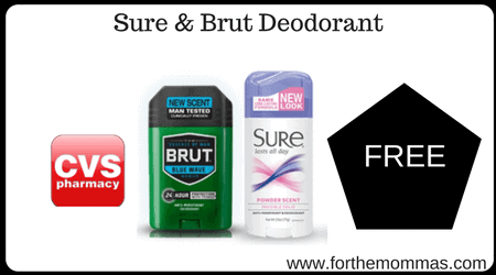 CVS: Free Sure & Brut Deodorant Starting 9/26