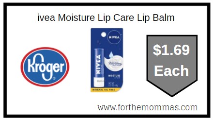 Kroger: Nivea Moisture Lip Care Lip Balm ONLY $1.69 Each