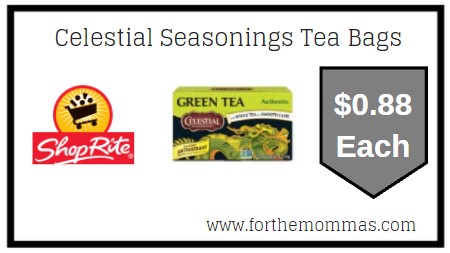 ShopRite: Celestial Seasonings Tea JUST $0.88 Each 