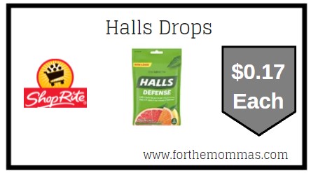 ShopRite: Halls Drops ONLY $0.17 Each