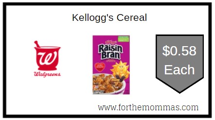 Walgreens: Kellogg's Cereal ONLY $0.58 Each