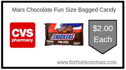 CVS: Mars Chocolate Fun Size Bagged Candy ONLY $2 Each