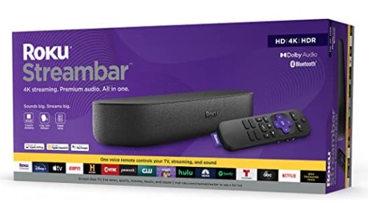 Amazon: Roku Streambar | 4K/HD/HDR Streaming Media Player $99.99 (Reg $130)