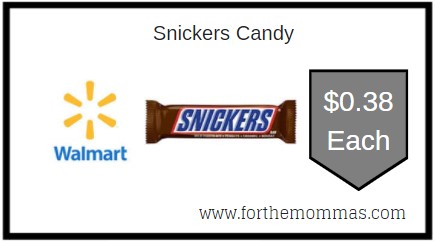 Walmart: Snickers Candy ONLY $0.38 Each
