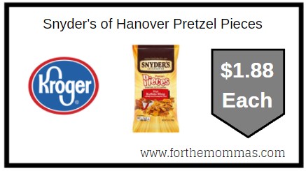 Kroger: Snyder's of Hanover Pretzel Pieces ONLY $1.88 Each
