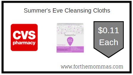 CVS: Summer's Eve Cleansing Cloths ONLY $0.11 Each