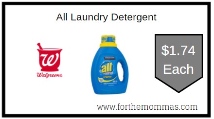 Walgreens: All Laundry Detergent ONLY $1.74 Each