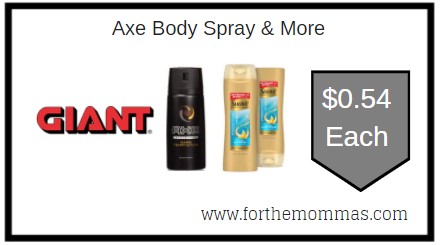 Giant: Axe Body Spray & More JUST $0.54 Each