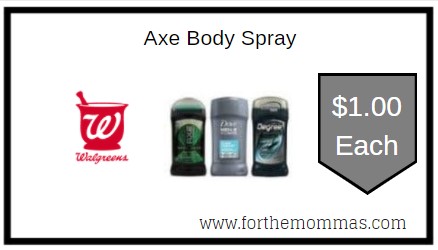 Walgreens: Axe Body Spray ONLY $1 Each