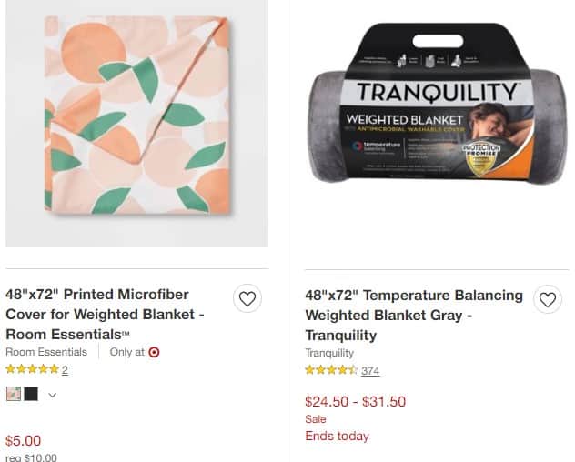 Target Extra 50 off Selected Weighted Blankets Today Only