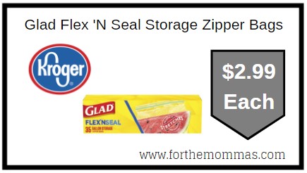 Kroger: Glad Flex 'N Seal Storage Zipper Bags ONLY $2.99 Each