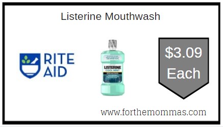 Rite Aid: Listerine Mouthwash ONLY $3.09 Each