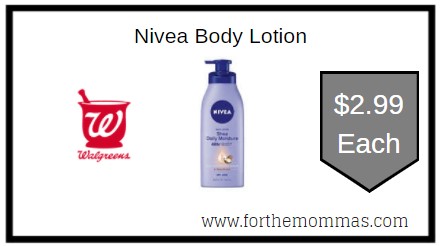 Walgreens: Nivea Body Lotion ONLY $2.99 Each