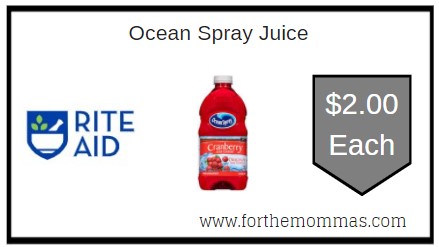 Rite Aid: Ocean Spray Juice ONLY $2.00 Each