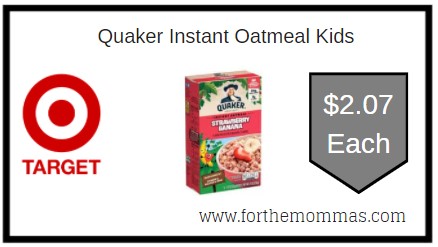 Target: Quaker Instant Oatmeal Kids ONLY $2.07 Each