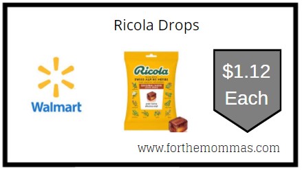 Walmart: Ricola Drops ONLY $1.12 Each