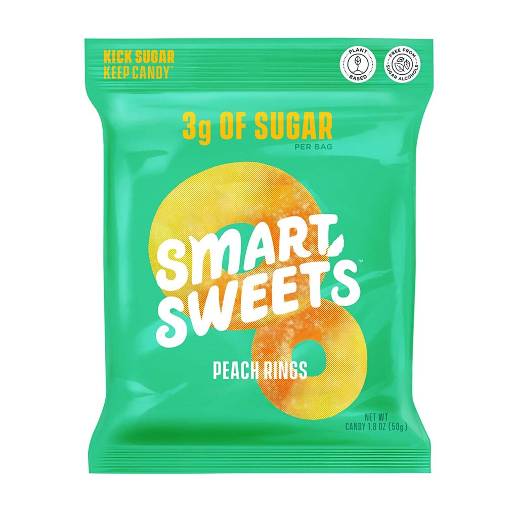 SmartSweets Peach Rings Sour Gummy Candy