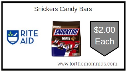 Rite Aid: Snickers Candy Bars ONLY $2.00 Each