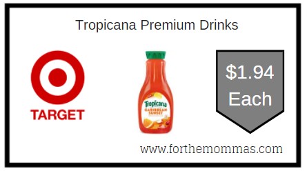 Target: Tropicana Caribbean Sunset Drink ONLY $1.94 Each 