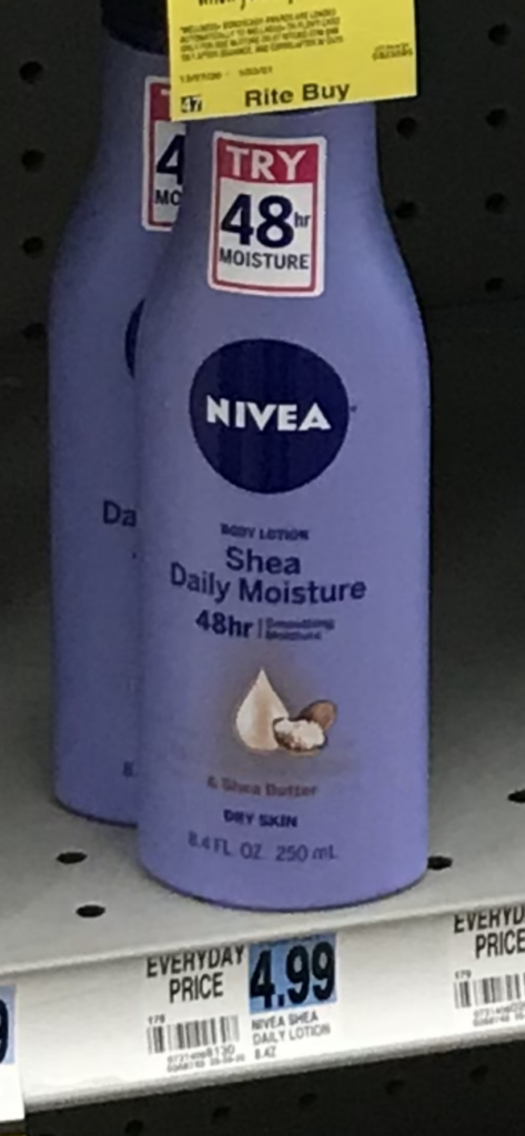 Rite Aid: Nivea Body Lotion ONLY $0.24 Each