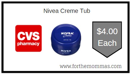 CVS: Nivea Creme Tub ONLY $4.00 Each