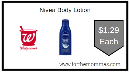 Walgreens: Nivea Body Lotion ONLY $1.29 Each 