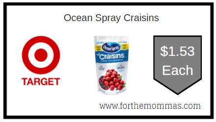Target: Ocean Spray Craisins ONLY $1.53 Each