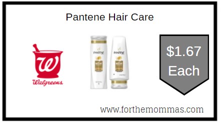 Walgreens: Pantene Hair Care ONLY $1.67 Each 