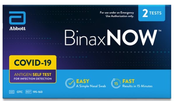 Walmart: BinaxNOW COVID‐19 Antigen Self Test (2 Count) $19.88