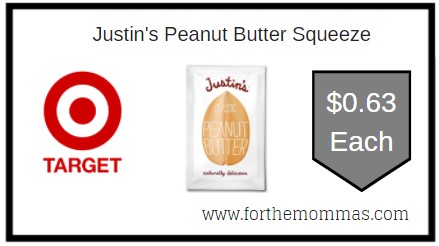 Target: Justin's Peanut Butter Squeeze ONLY $0.63 Each