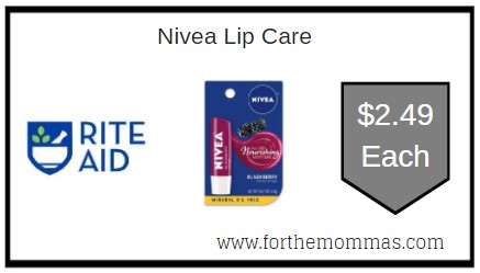 Rite Aid: Nivea Lip Care ONLY $2.49 Each 