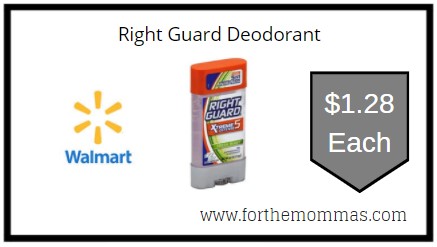 Walmart: Right Guard Deodorant ONLY $1.28 Each