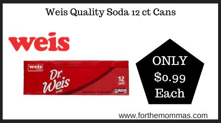 Weis Quality Soda 12 ct Cans