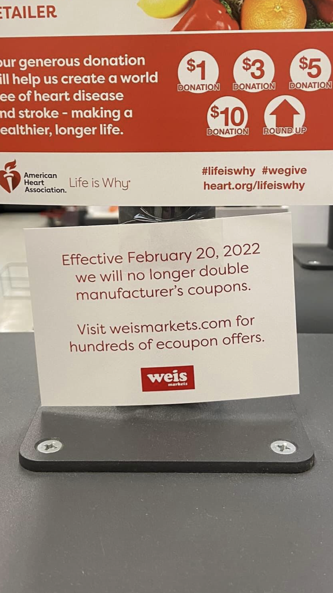 Weis: Changes To The Coupon Policy Starting February 20