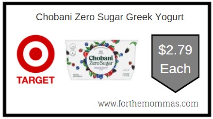 Target: Chobani Zero Sugar Greek Yogurt ONLY $2.79 Each 