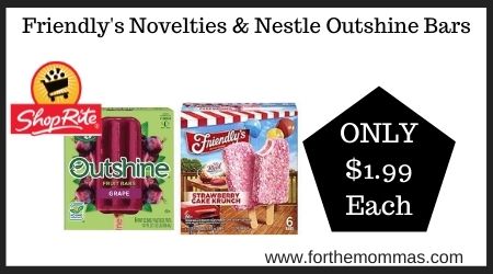 Friendly's Novelties & Nestle Outshine Bars