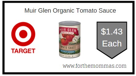 Target: Muir Glen Organic Tomato Sauce ONLY $1.43 Each