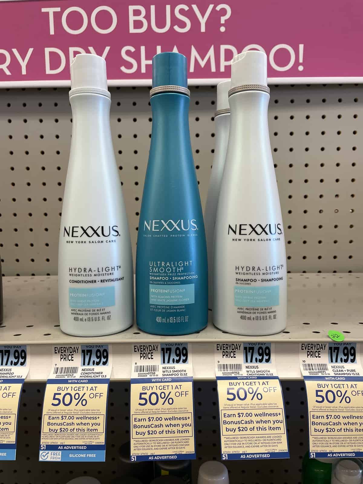 Rite Aid: Nexxus Shampoo ONLY $4.99 Each Thru 2/19