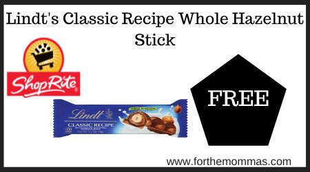 Lindt's Classic Recipe Whole Hazelnut Stick