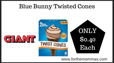 Blue Bunny Twisted Cones