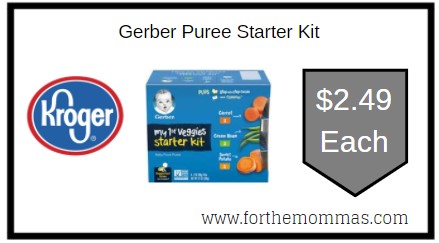 Kroger: Gerber Puree Starter Kit ONLY $2.49 Each