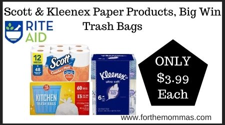 Scott & Kleenex Paper Products, Big Win Trash Bags