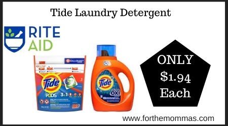 Rite Aid: Tide Laundry Detergent ONLY $1.94 Each Starting 4/24