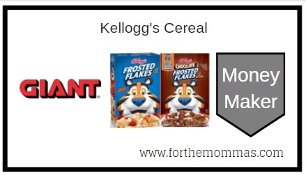Giant: FREE Kellogg's Cereal + Moneymaker 