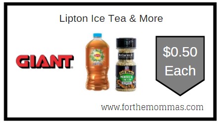 Giant: Lipton Ice Tea & More JUST $0.50 Each